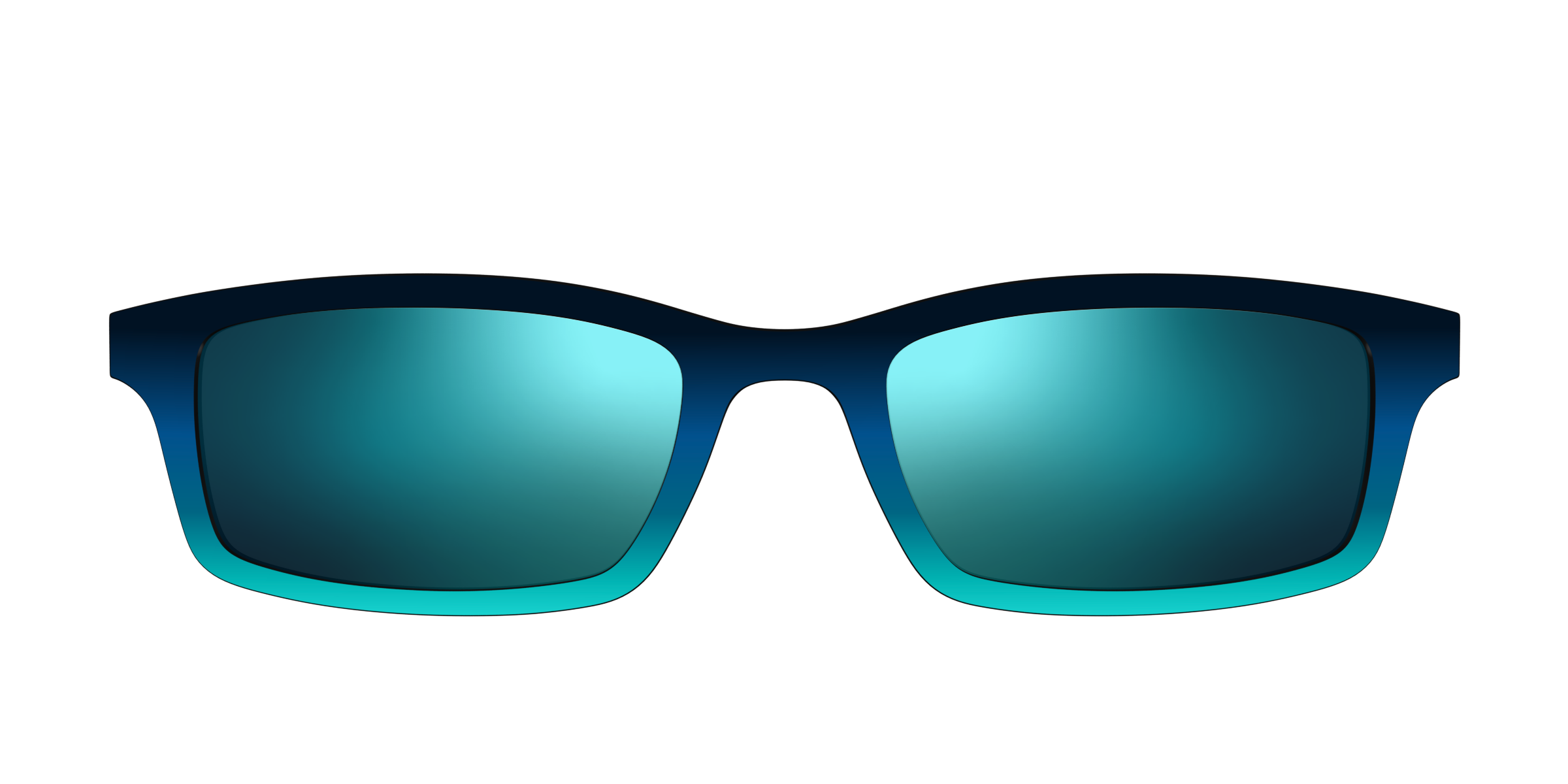 The Polarized Royal Blue to Seafoam Gradient Sun Top