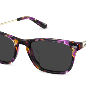 The Casper - Purple Confetti Tortoise Acetate Gold Metal Sun