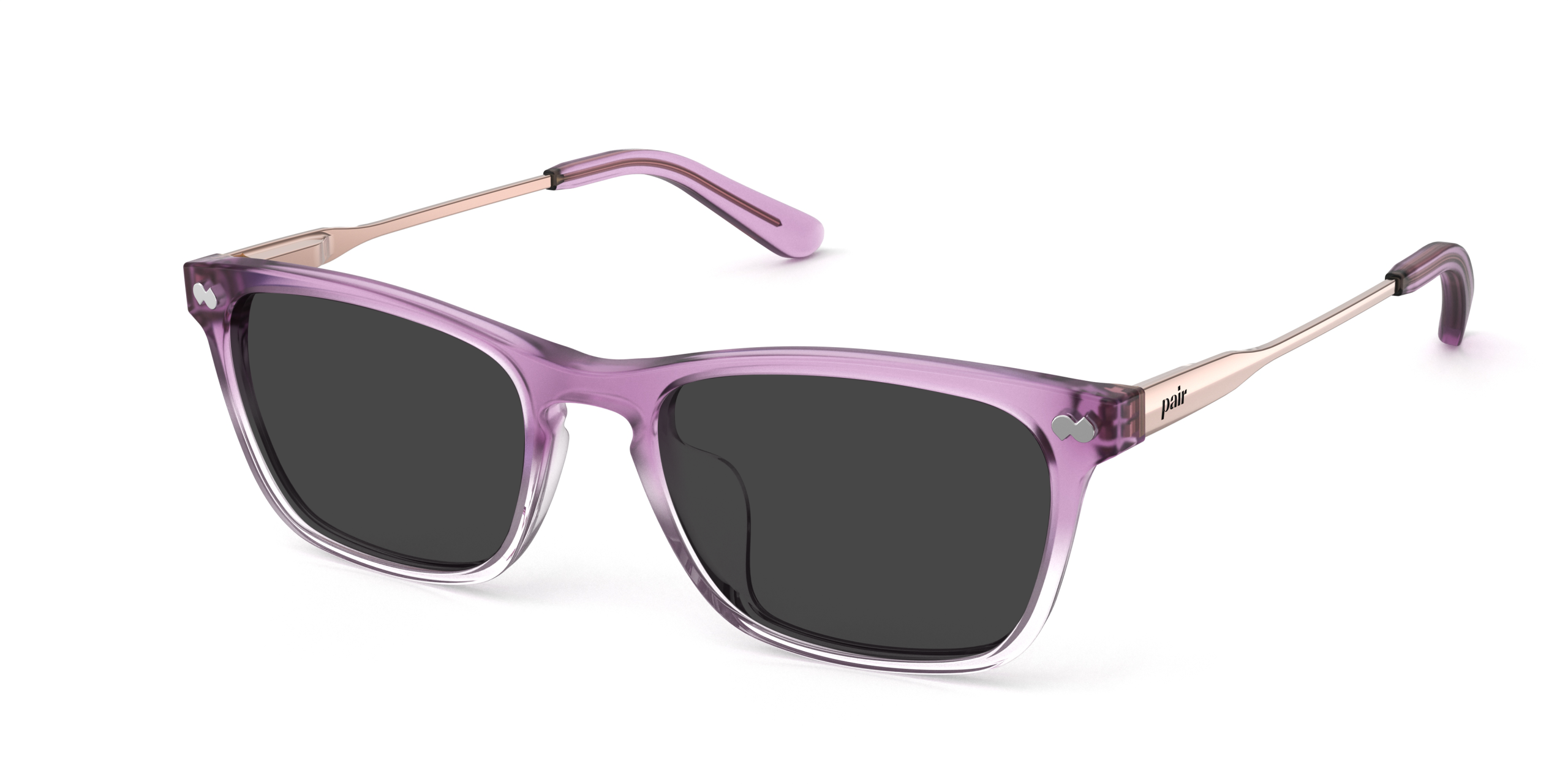 The Casper - Violet Pearlized Gradient Acetate Rose Gold Metal Sun