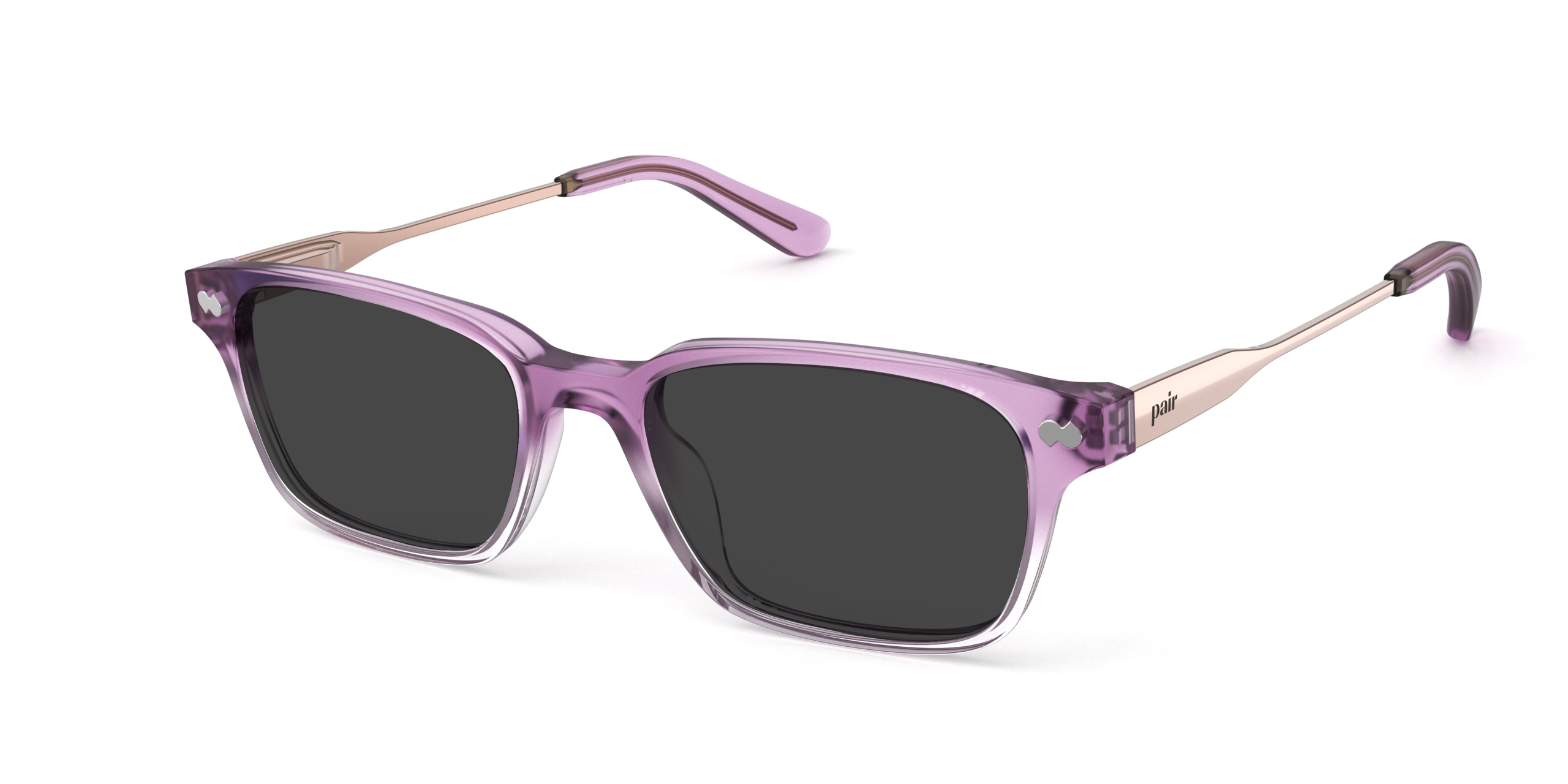 The Finley - Violet Pearlized Gradient Acetate Rose Gold Metal Sun