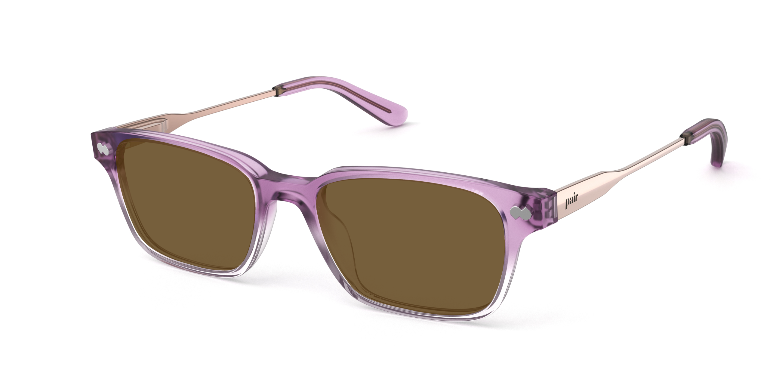 The Finley - Violet Pearlized Gradient Acetate Rose Gold Metal Sun - Image 2