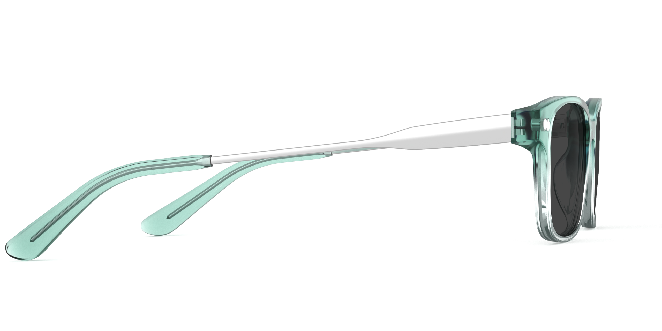 The Finley - Teal Pearlized Gradient Acetate Silver Metal Sun - Image 5