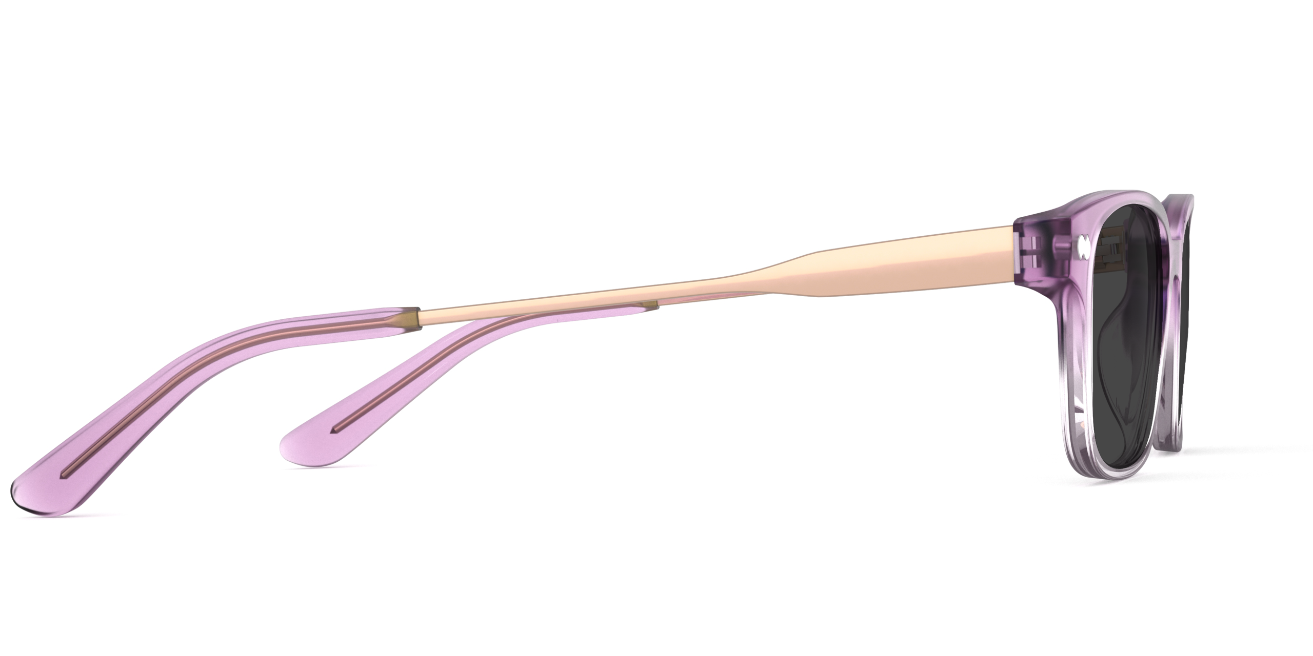 The Finley - Violet Pearlized Gradient Acetate Rose Gold Metal Sun - Image 5
