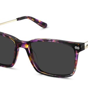 The Kirby - Purple Confetti Tortoise Acetate Gold Metal Sun