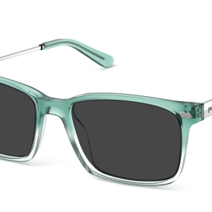 The Kirby - Teal Pearlized Gradient Acetate Silver Metal Sun