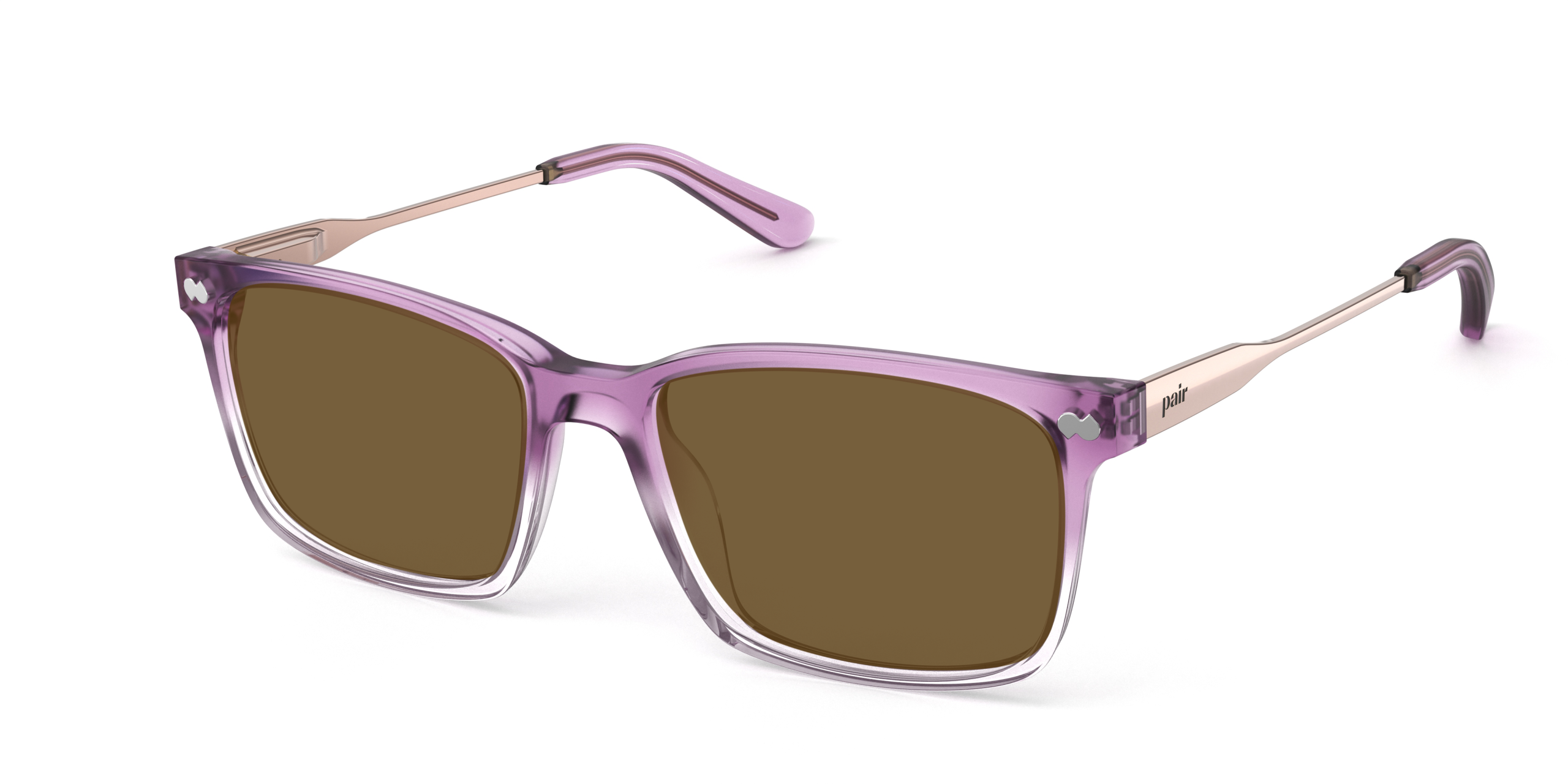 The Kirby - Violet Pearlized Gradient Acetate Rose Gold Metal Sun - Image 2