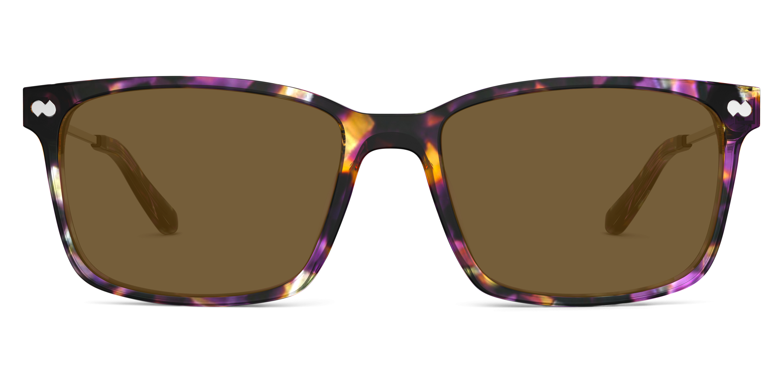 The Kirby - Purple Confetti Tortoise Acetate Gold Metal Sun - Image 4