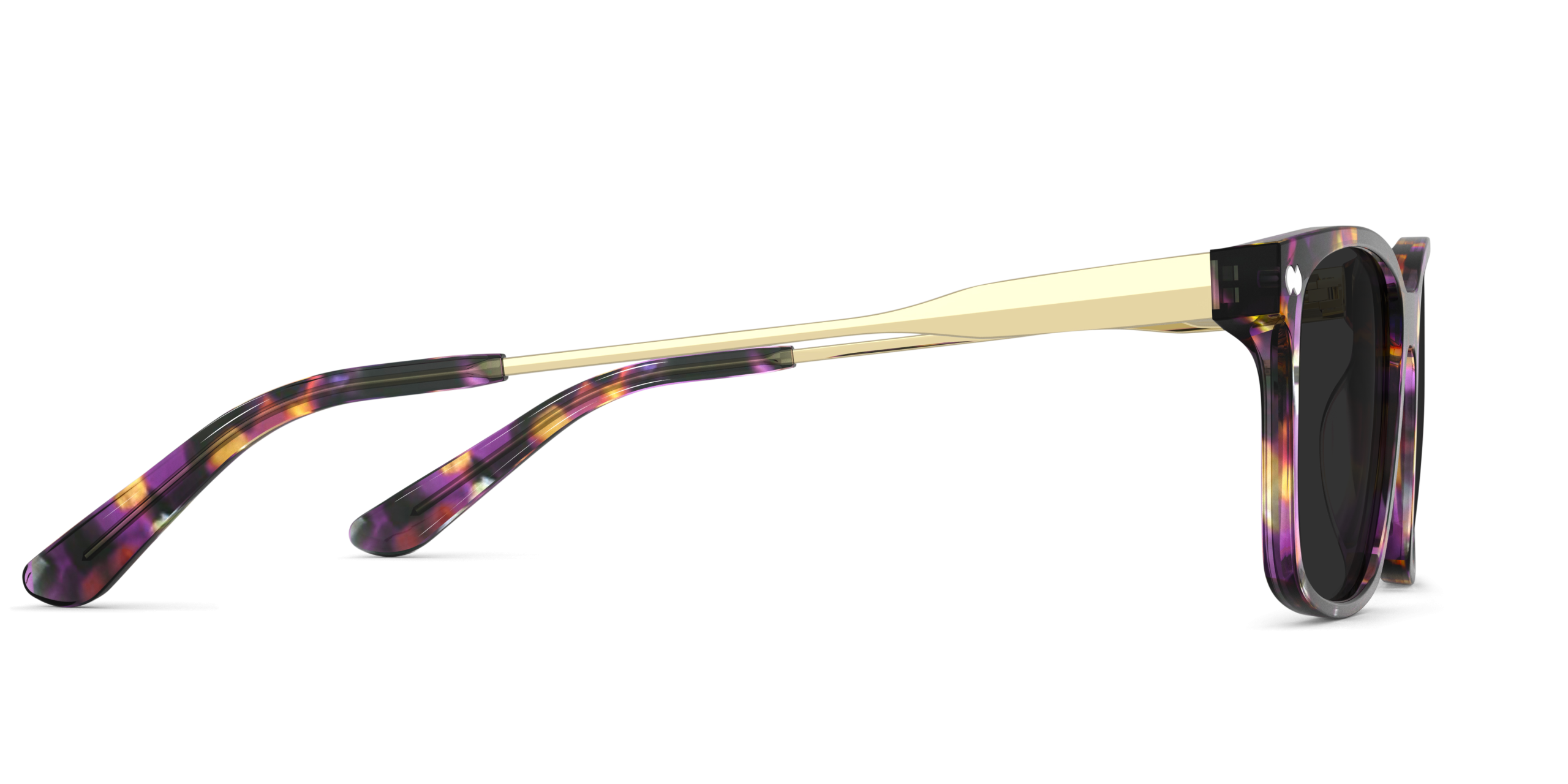 The Kirby - Purple Confetti Tortoise Acetate Gold Metal Sun - Image 5