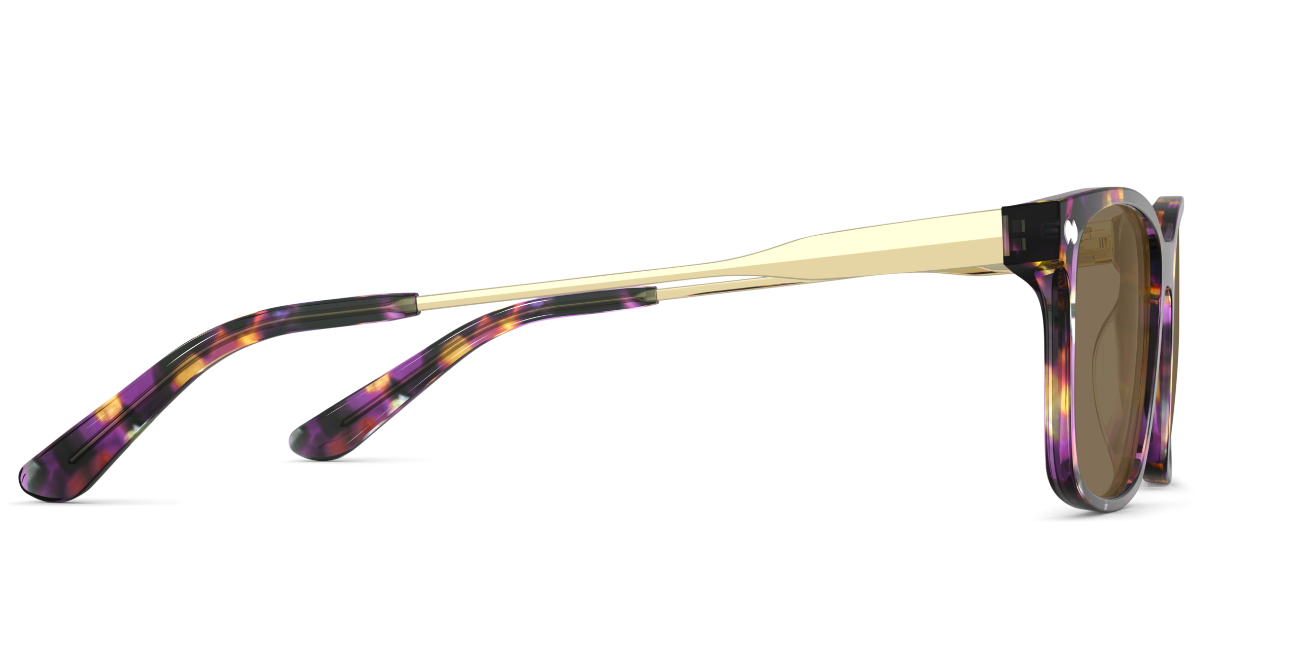 The Kirby - Purple Confetti Tortoise Acetate Gold Metal Sun - Image 6