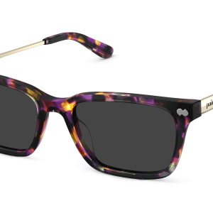 The Larkin - Purple Confetti Tortoise Acetate Gold Metal Sun