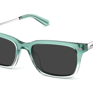 The Larkin - Teal Pearlized Gradient Acetate Silver Metal Sun