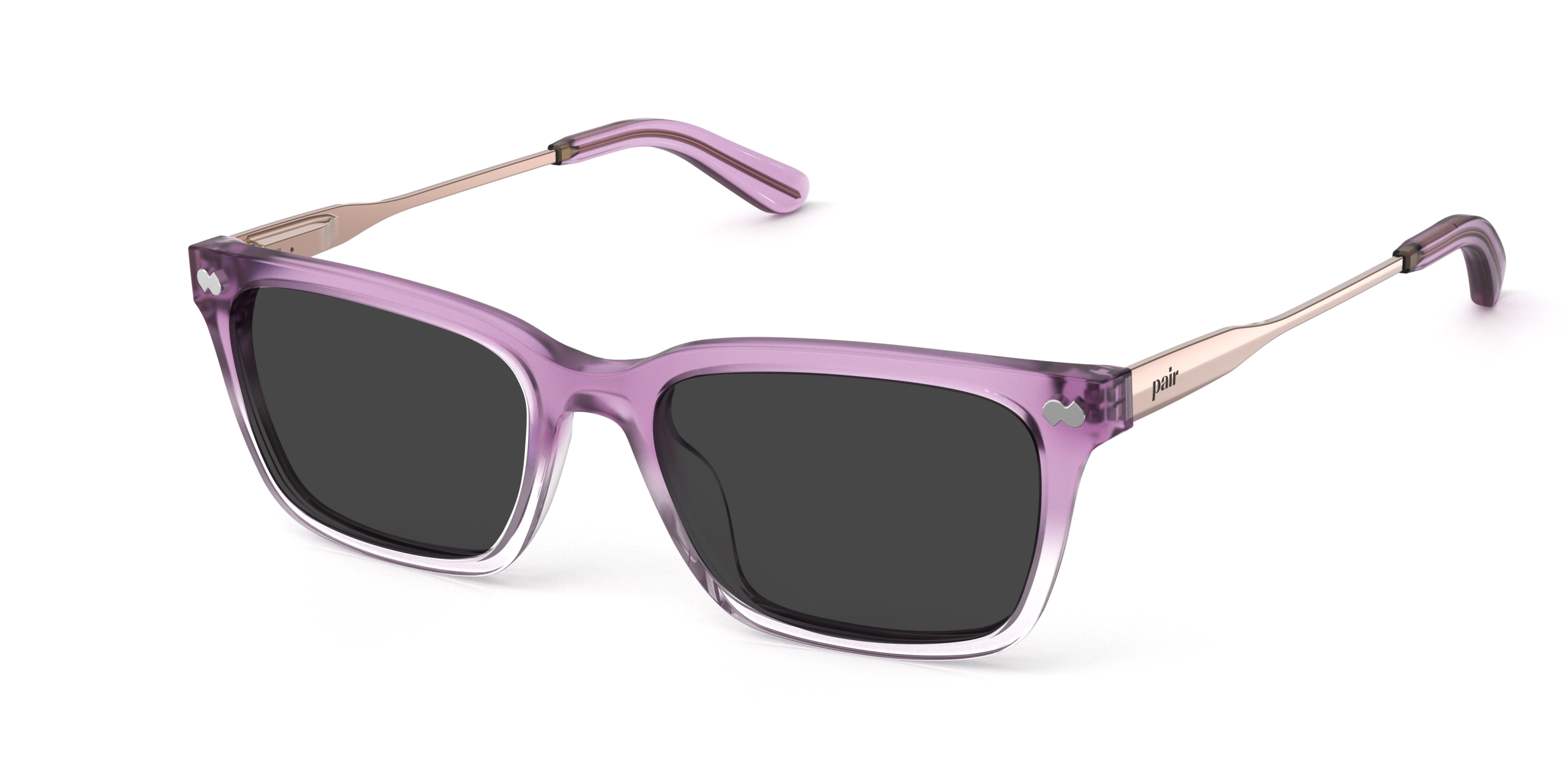 The Larkin - Violet Pearlized Gradient Acetate Rose Gold Metal Sun