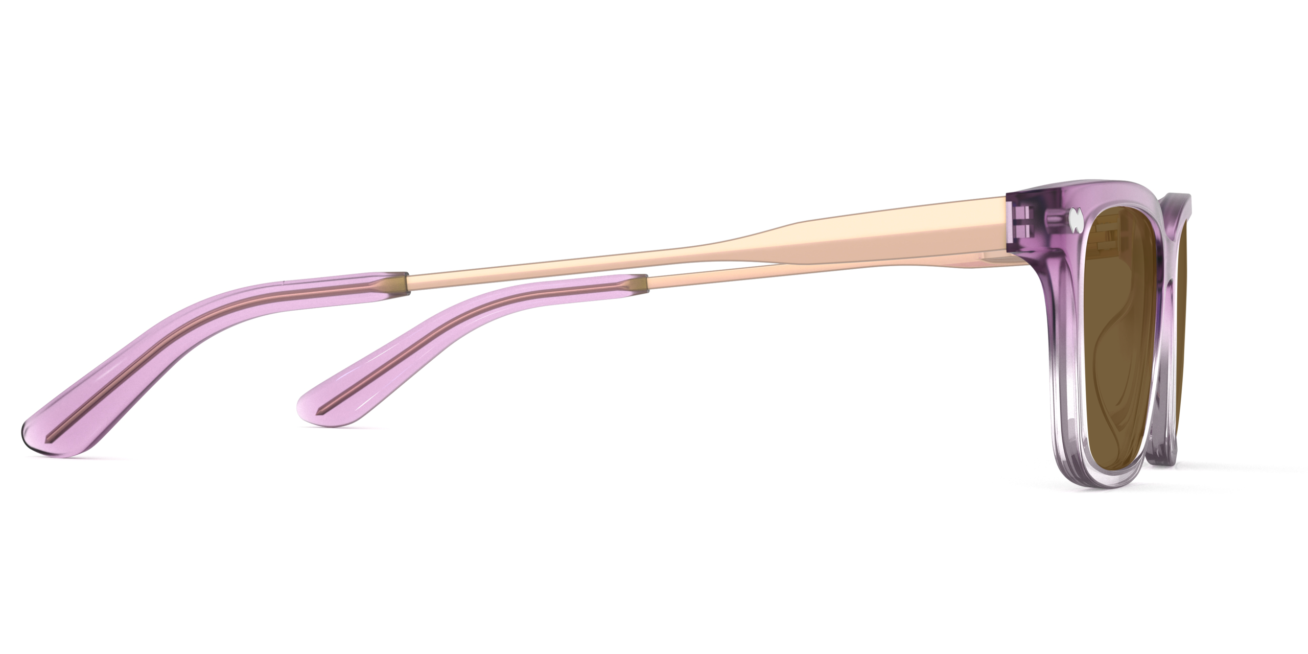 The Larkin - Violet Pearlized Gradient Acetate Rose Gold Metal Sun - Image 6