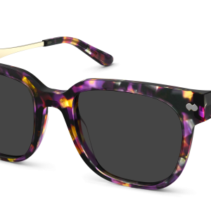 The Murphy - Purple Confetti Tortoise Acetate Gold Metal Sun