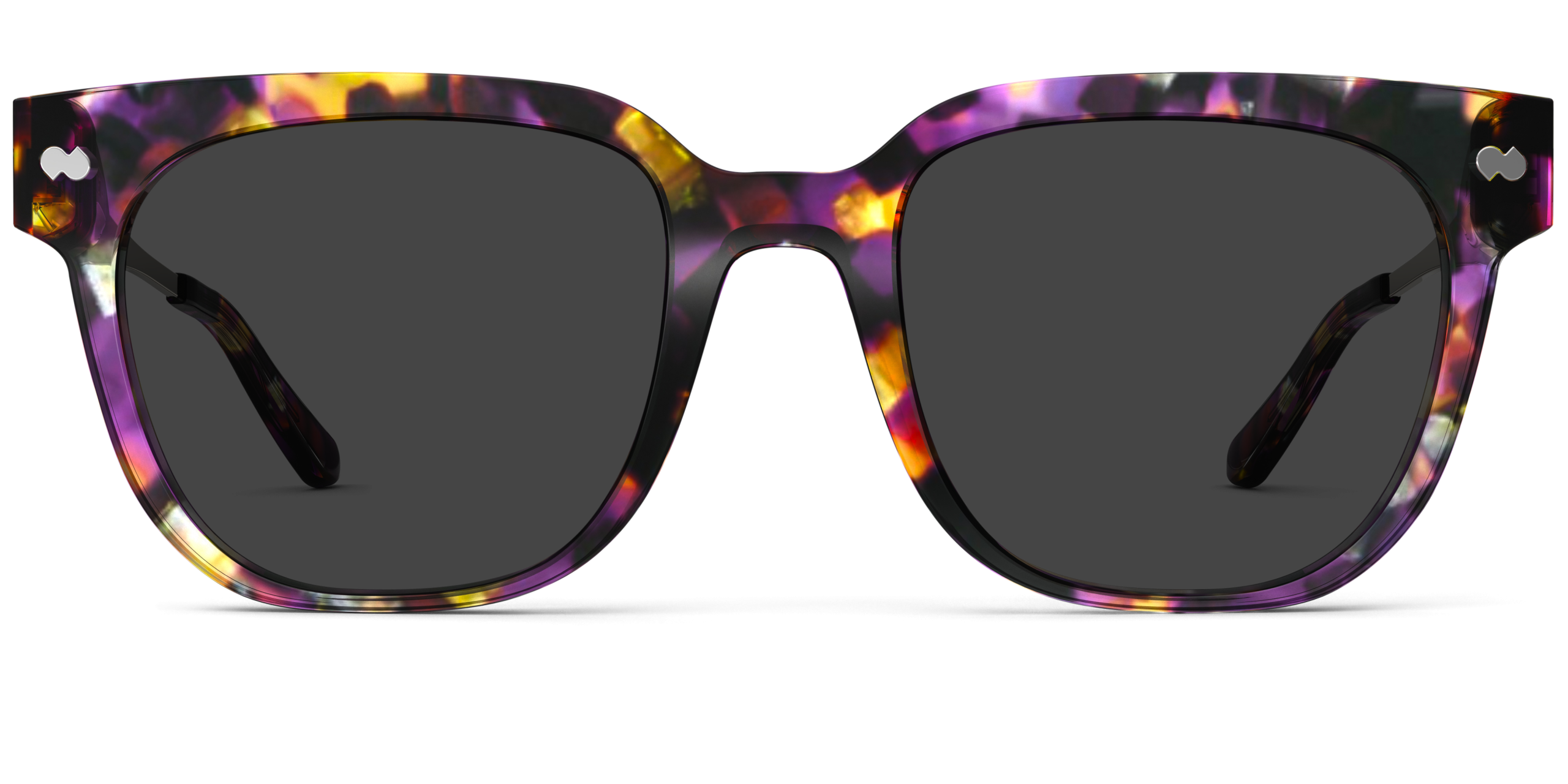 The Murphy - Purple Confetti Tortoise Acetate Gold Metal Sun - Image 3