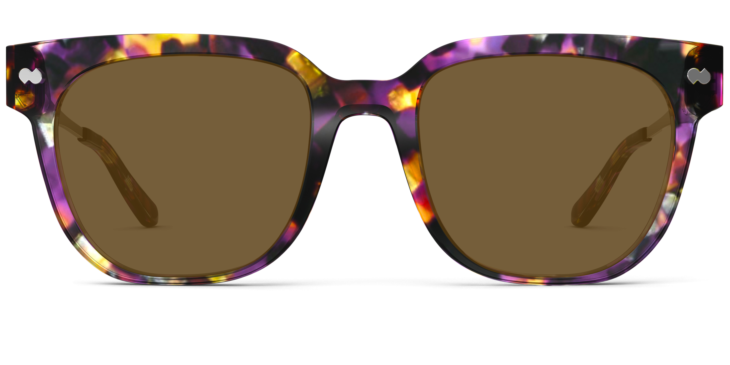 The Murphy - Purple Confetti Tortoise Acetate Gold Metal Sun - Image 4