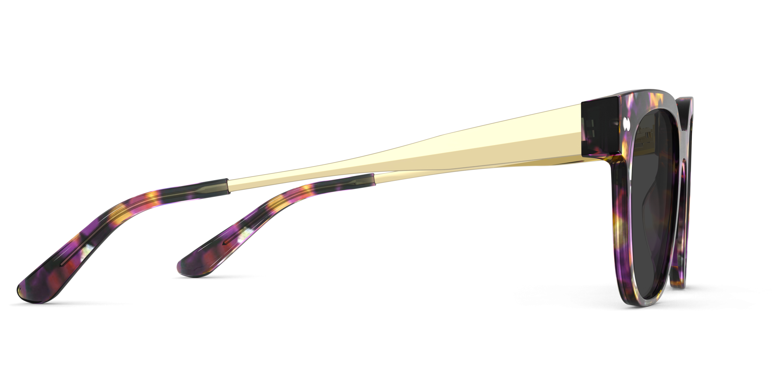 The Murphy - Purple Confetti Tortoise Acetate Gold Metal Sun - Image 5