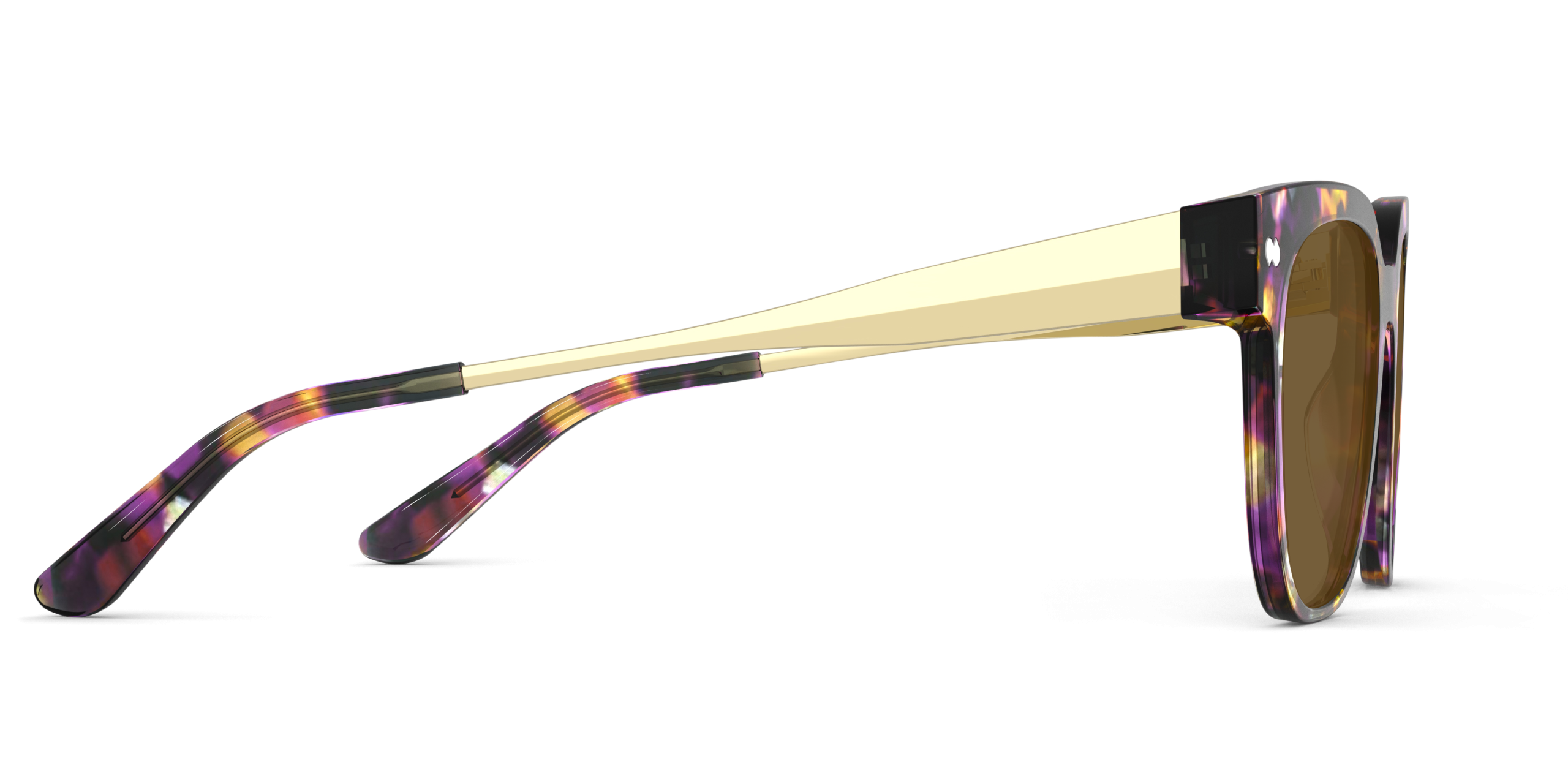 The Murphy - Purple Confetti Tortoise Acetate Gold Metal Sun - Image 6