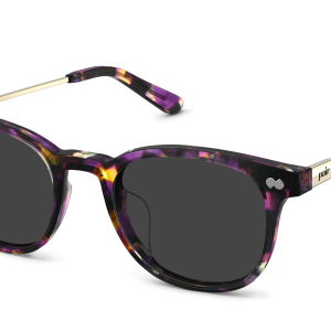 The Reese - Purple Confetti Tortoise Acetate Gold Metal Sun