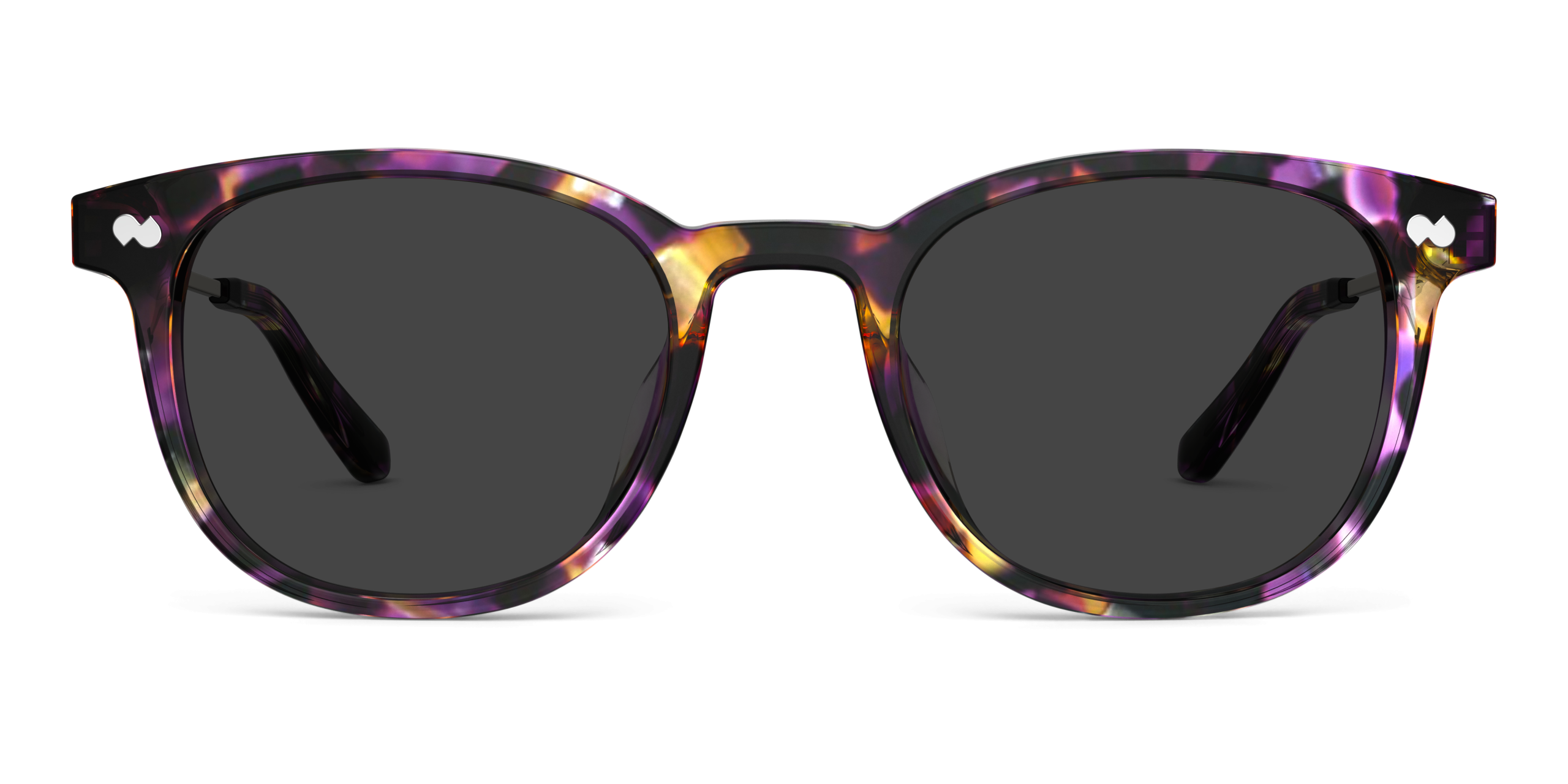 The Reese - Purple Confetti Tortoise Acetate Gold Metal Sun - Image 3