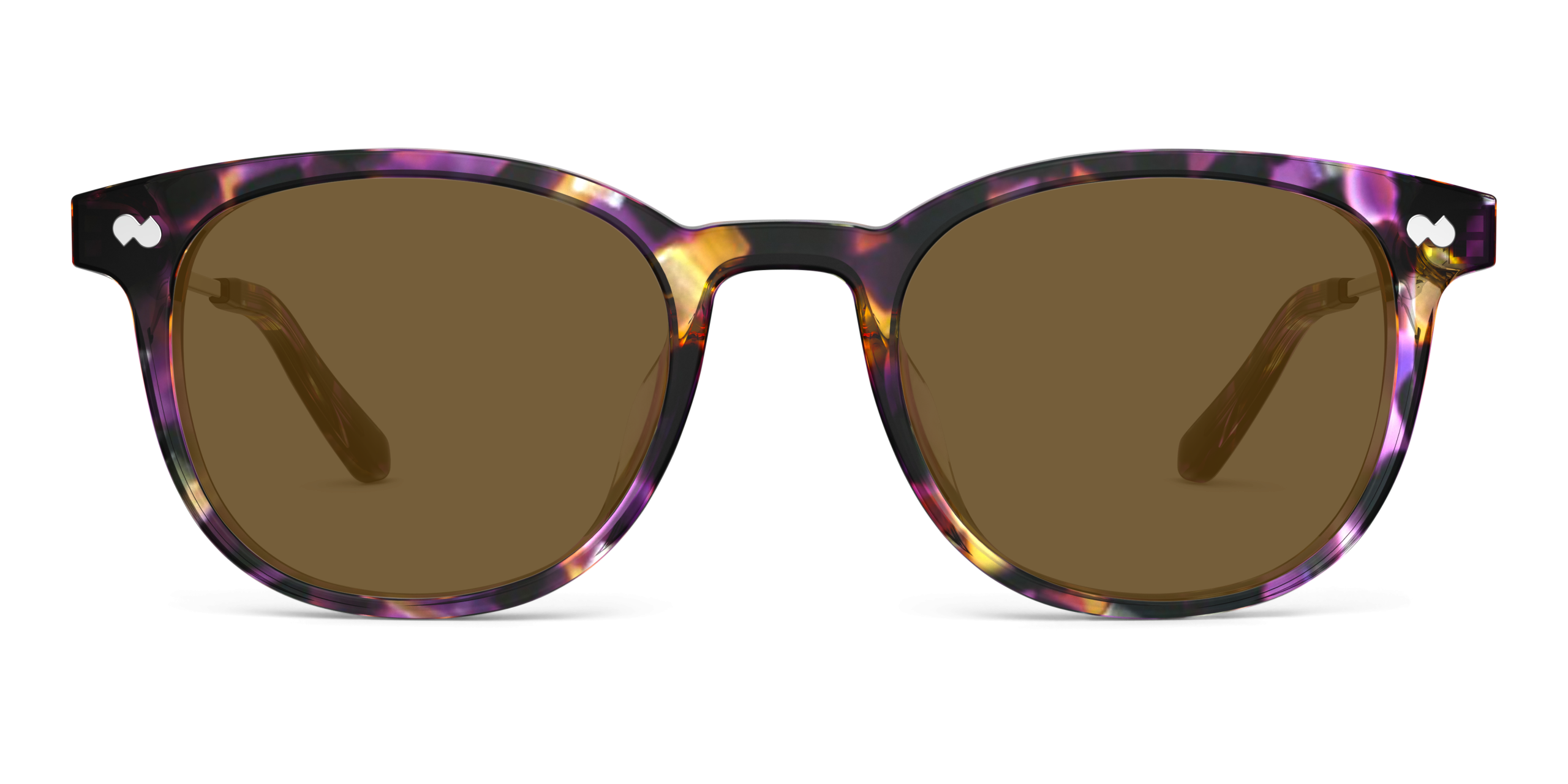 The Reese - Purple Confetti Tortoise Acetate Gold Metal Sun - Image 4